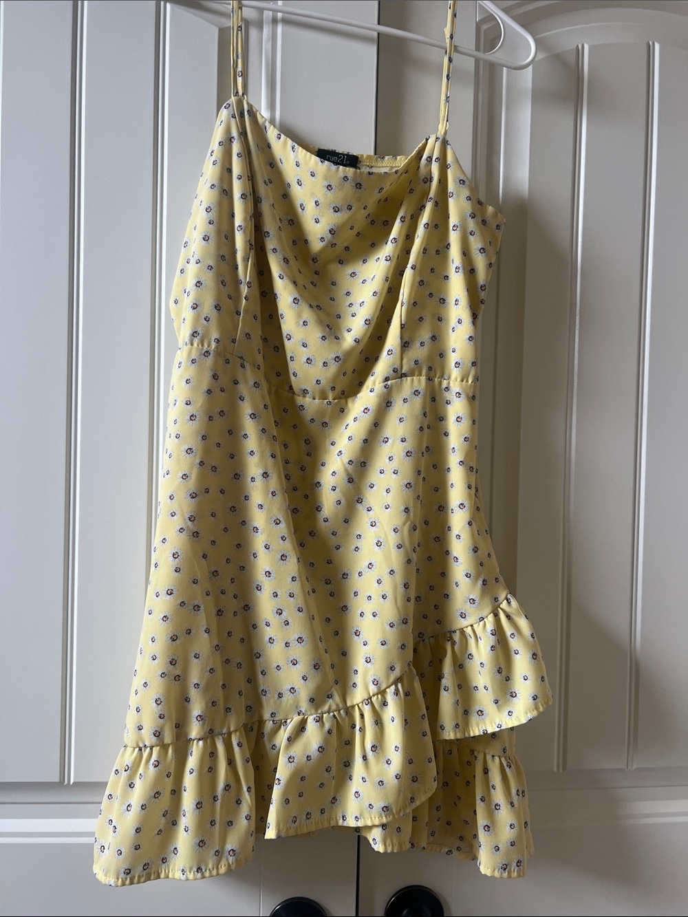 Rue21 Yellow Floral Ruffle Slip Dress